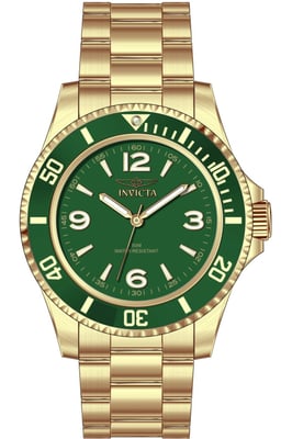 Invicta Specialty 69722 Herenhorloge - Quartz Uurwerk - Roestvrij Staal met Groene Wijzerplaat - 40 mm