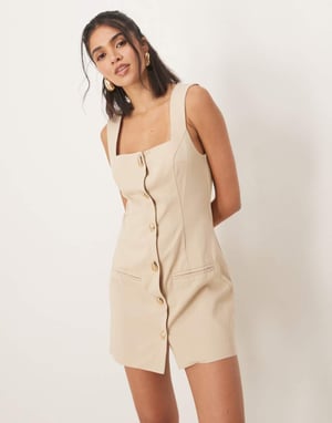 ASOS DESIGN västklänning i mini med gulldetaljer i stål
