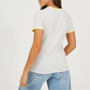 Women's Brave Soul Camper Ringer T-Shirt in PGry Marl/Lmnde
