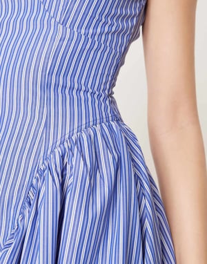 Glamorous v-neck midaxi dress in navy stripe