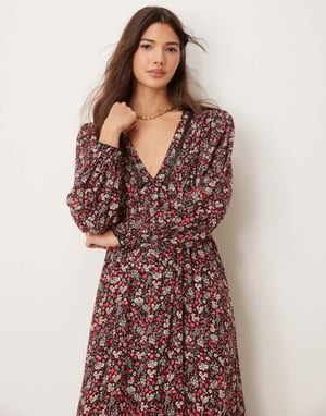 Miss Selfridge maxi klänning med flerfärgad mönstring