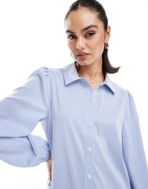 Miss Selfridge långärmad miniklänning i randigt mönster