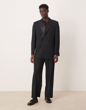 ASOS DESIGN avslappnad smokingjacka i svart textur