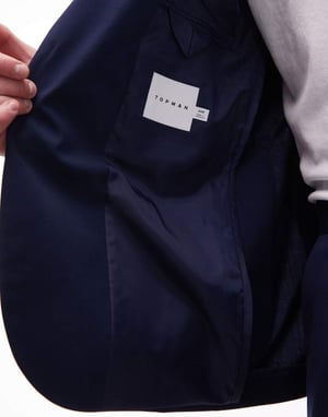 Topman avskalad oversized kostymjacka i blått