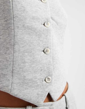 Vero Moda jersey waistcoat co-ord in light grey melange