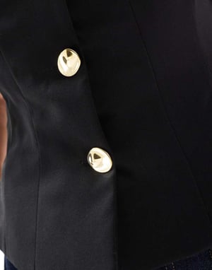 ASOS DESIGN tailored peplum waistcoat with trims in black