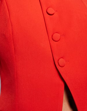 Kaiia exclusive tailored split front waistcoat in red