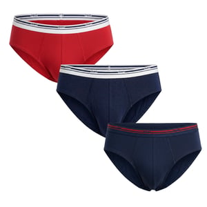 Pack of 3 Men's Cotton Briefs Classic Colors D309BB