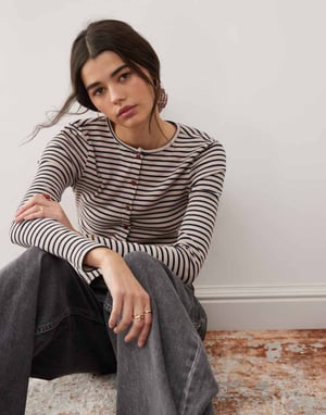 Miss Selfridge långärmad cardigan i randig design