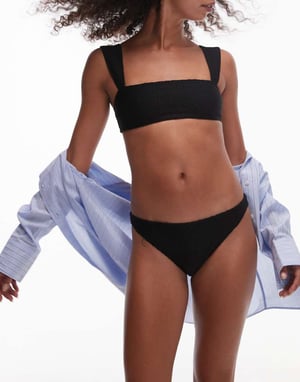 & Other Stories texturerad bandeau-bikinitopp i svart