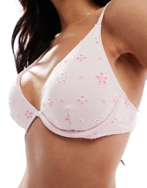 Hollister bikinitopp med bygel i ljuslila blommönster