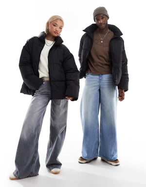 COLLUSION Unisex Pufferjacka i Svart