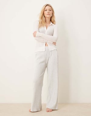 Abercrombie & Fitch lounge cozy vid ben ribbad jogger i heathergrå