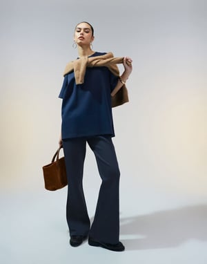 ASOS DESIGN samordnad interlock vid byxa i marinblå