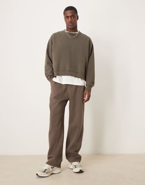 Abercrombie & Fitch vintage tvättade öppna muddisar i brunt