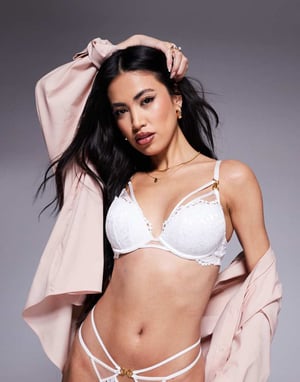 Ann Summers Lovers Lace vadderad djup urringad bh i vitt