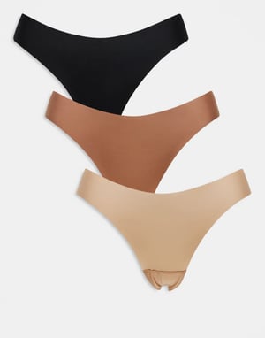 Lindex 3-pack osynliga trosor i neutrala färger
