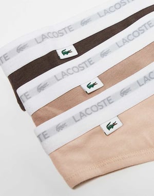 Lacoste 3 pack thongs in multi