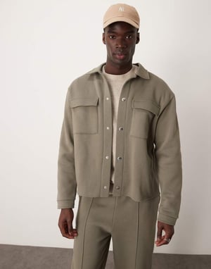 ASOS DESIGN oversized skjortjacka i khaki