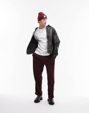 Topman imitationslädersjacka A2 i svart