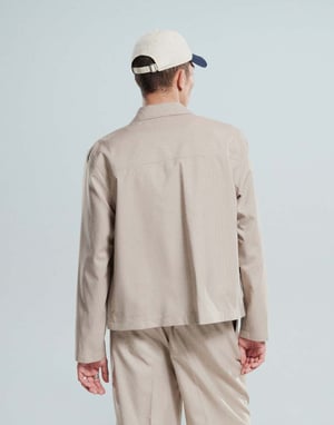 ASOS DESIGN smart co-ord harrington-jacka i beige mikrotextur