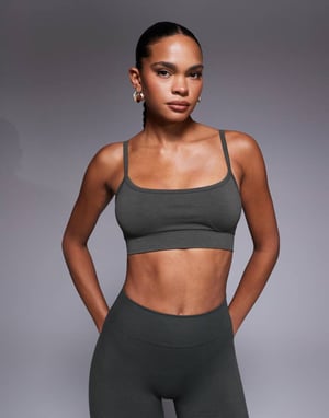 Tala Sculpt seamless bandeau sports bra in dark olive