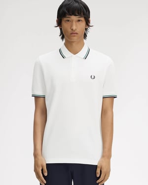 Twin Tipped Polo Shirt in White
