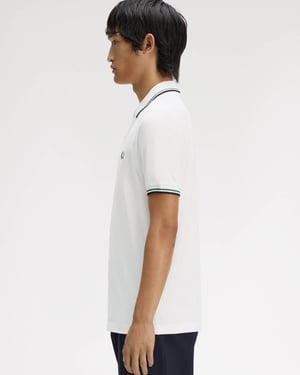 Twin Tipped Polo Shirt in White
