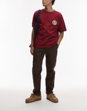 Topman slim chino trousers in brown