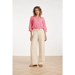 Smashed Lemon Linnen wide leg pantalon |
