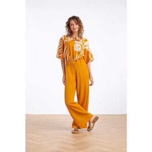 Smashed Lemon Linnen wide leg pantalon |
