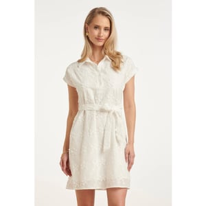 Smashed Lemon Elegante doorknoopjurk met fijn bloemen borduursel |