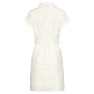 Smashed Lemon Elegante doorknoopjurk met fijn bloemen borduursel |