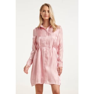 Smashed Lemon Glanzende midi-jurk met taillekoord |