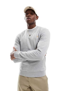 Farah Tim crewneck sweatshirt in grey marl