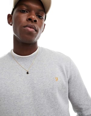 Farah Tim crewneck sweatshirt in grey marl