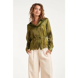 Smashed Lemon Getailleerde blouse met glanseffect |