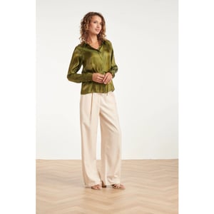 Smashed Lemon Getailleerde blouse met glanseffect |
