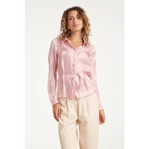 Smashed Lemon Getailleerde blouse met glanseffect |