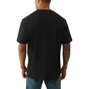 True Religion Mens T Shirts Heavy Ribbon Logo Crew Neck Summer Soft Cotton Tee