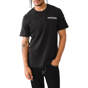 True Religion Mens T Shirts Short Sleeve Flocked Summer Crew Neck Tee