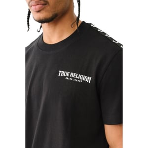 True Religion Mens T Shirts Short Sleeve Flocked Summer Crew Neck Tee