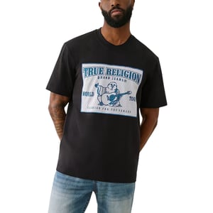 True Religion Mens T Shirts Mesh SRS Logo Crew Neck Summer Soft Cotton Tee