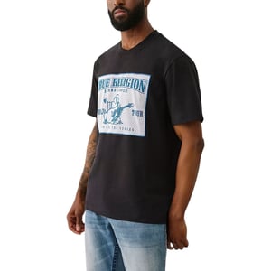 True Religion Mens T Shirts Mesh SRS Logo Crew Neck Summer Soft Cotton Tee
