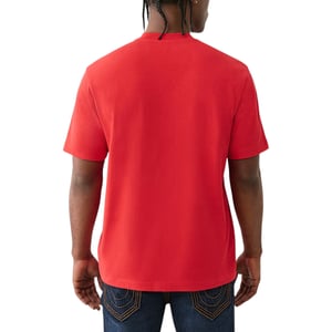 True Religion Mens T Shirts Mesh SRS Logo Crew Neck Summer Soft Cotton Tee
