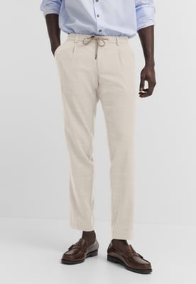Bugatti Herren Broek met bandplooien, stretch en easy-care functie