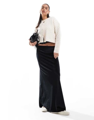 Miss Selfridge sammetsmaxikjol i svart