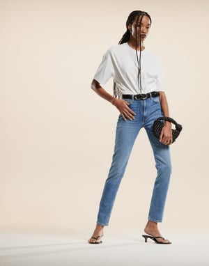 ARKET Azalea hög midja stretch skinny jeans i medelblåtvätt