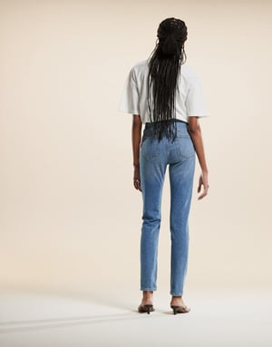 ARKET Azalea hög midja stretch skinny jeans i medelblåtvätt