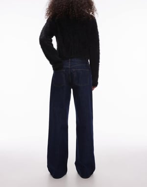 Topshop Ember låg midja rak benjeans i tvättad färg